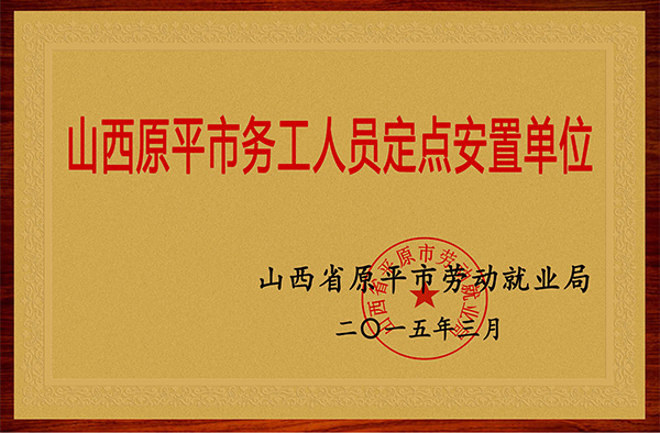 山西原平市务工人员定点安置单位